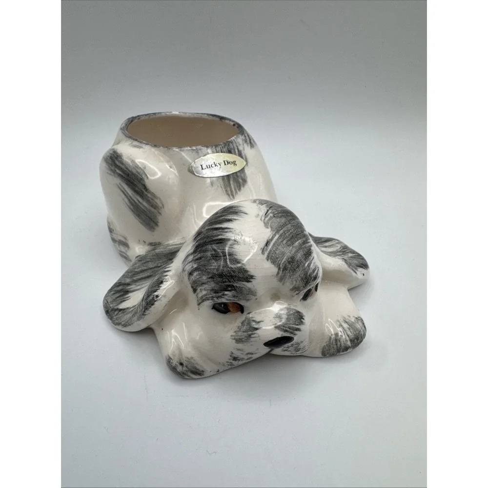 Vintage 50s Puppy Dog Figurine Planter Goldammer Ceramics California Pottery